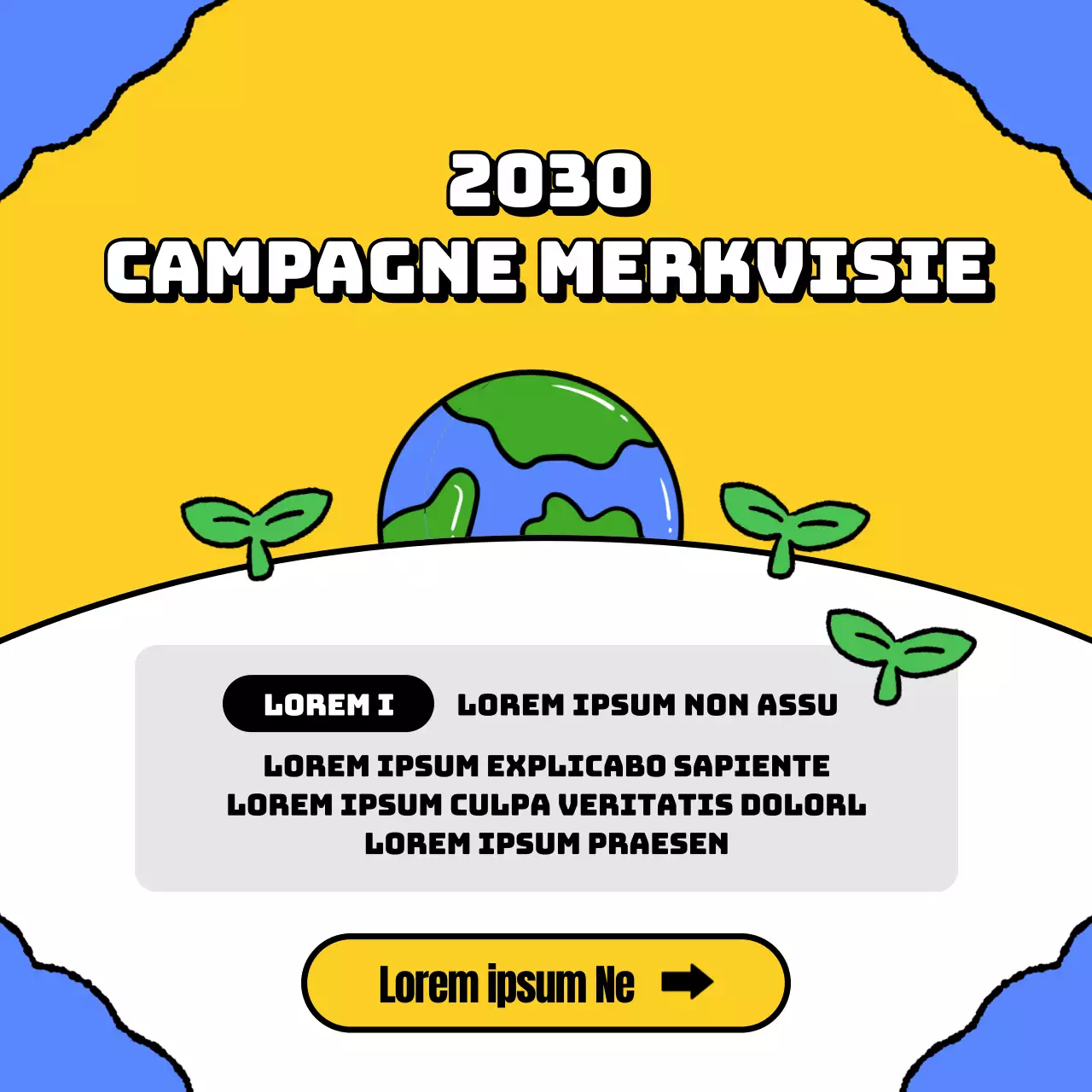 Geel Blauw Schattig en Aardvriendelijk Promoot de Green Life Campagne