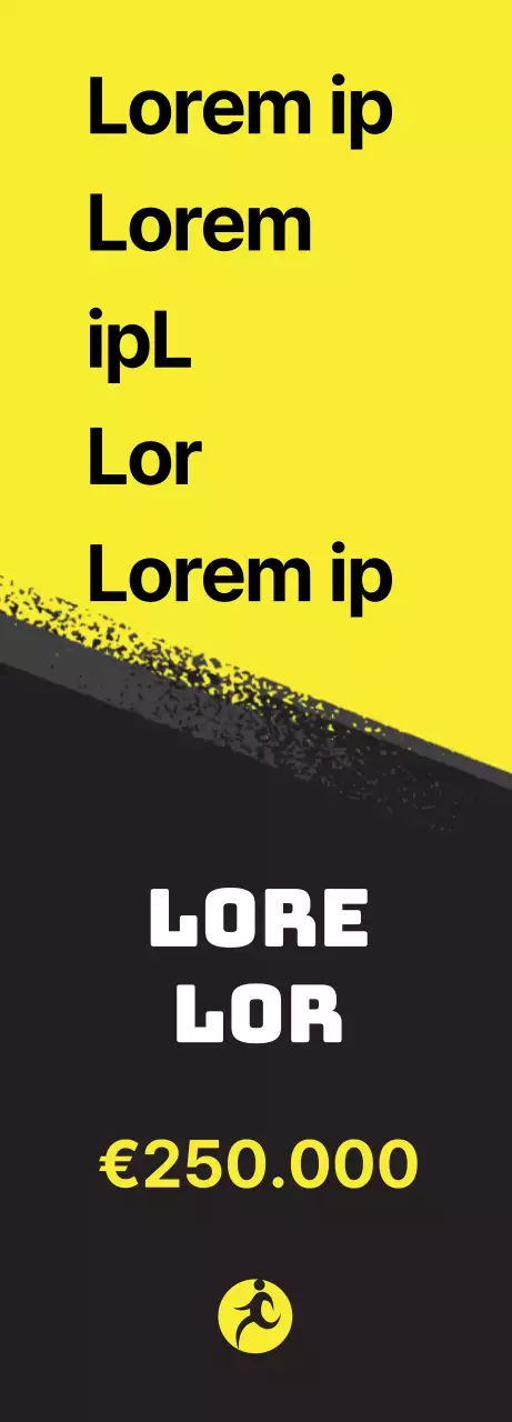 Geel met zwarte sportschool advertentie