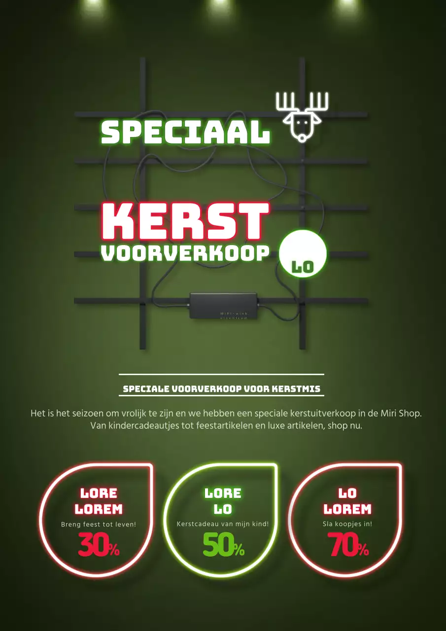 Promoot je kerstevenement met een groen neon sign concept