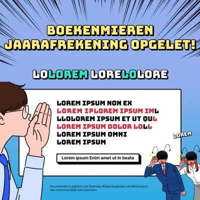 Fiscale eindejaarstips en trucs in een leuk, cartoonesk concept