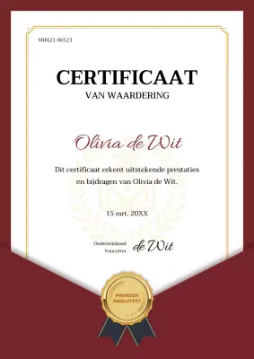 Een certificaat dat aanvoelt als een stijlvolle rood-witte enveloppe