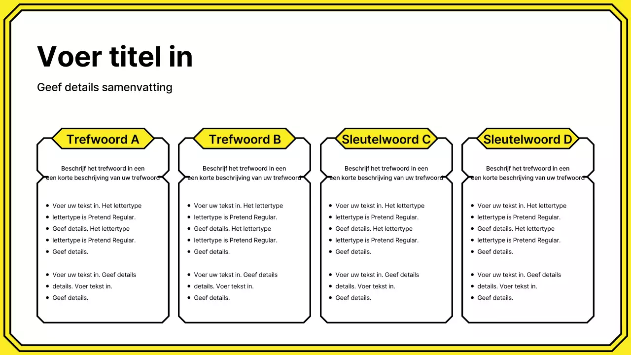 Markeer trefwoorden in een eenvoudige lijnstijl in geel en mint