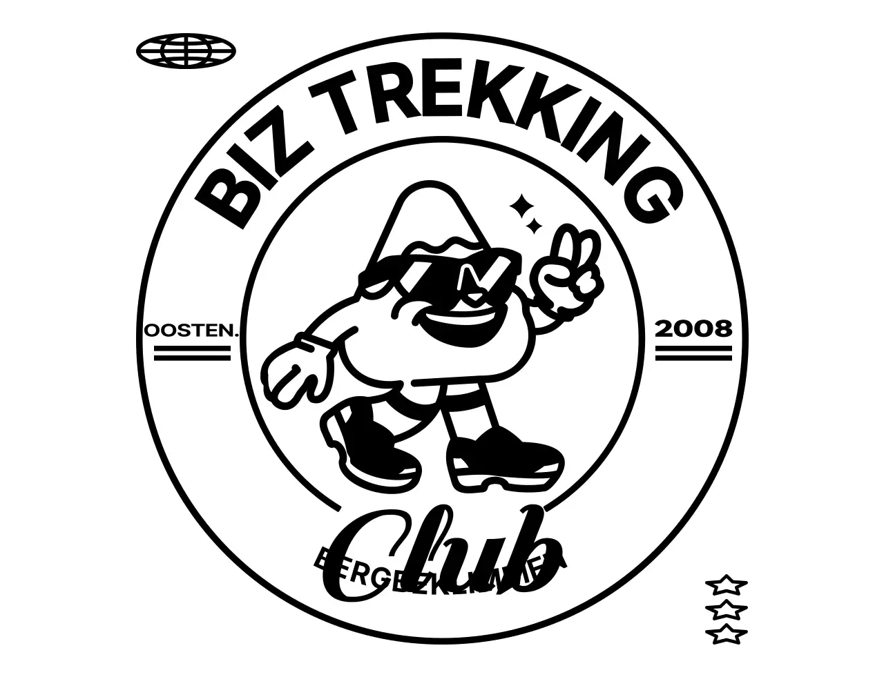 Hip berg karakter concept bergbeklimmen groep t-shirt