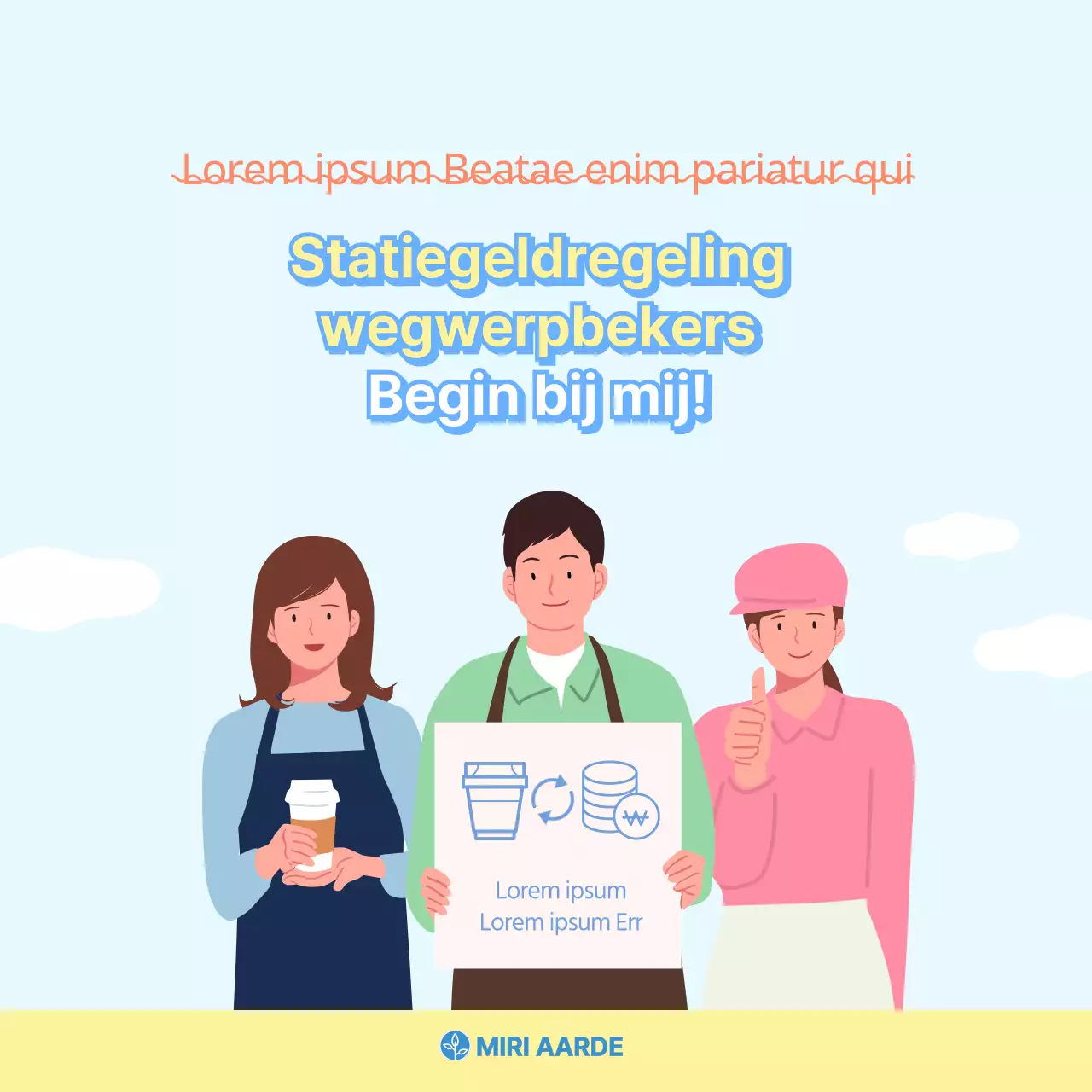 Eenvoudige wegwerpbekers in lichtblauw en felgeelGeleverd door CardNews