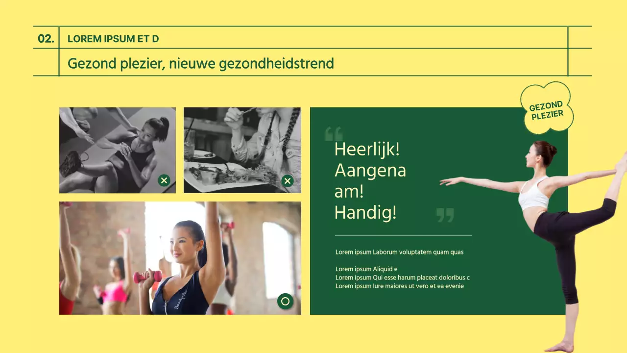 Groen en geel thema gezond eten & gezond genieten