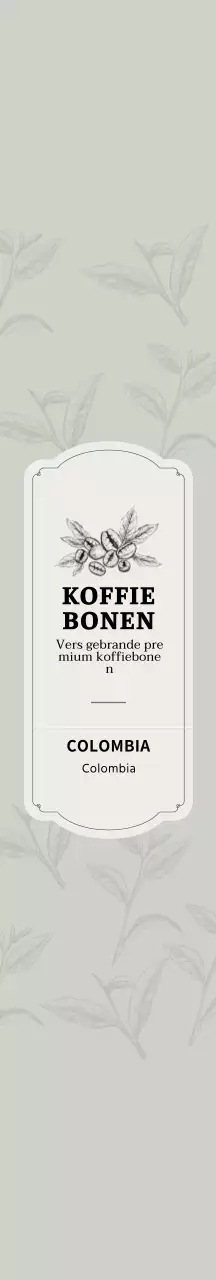 Vintage koffiebonenverpakking met chartreuse illustratie