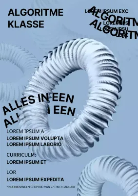 Hemelblauwe achtergrond metalen algoritmische tutorial voor 3D ring concept