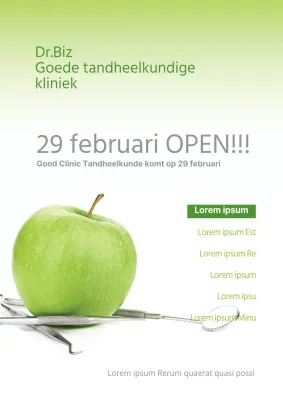 Tandheelkundige specialismen en praktijken met foto's in groen