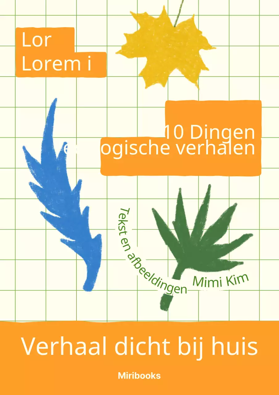 Oranje en groen handgetekend essay over behoud van bladeren