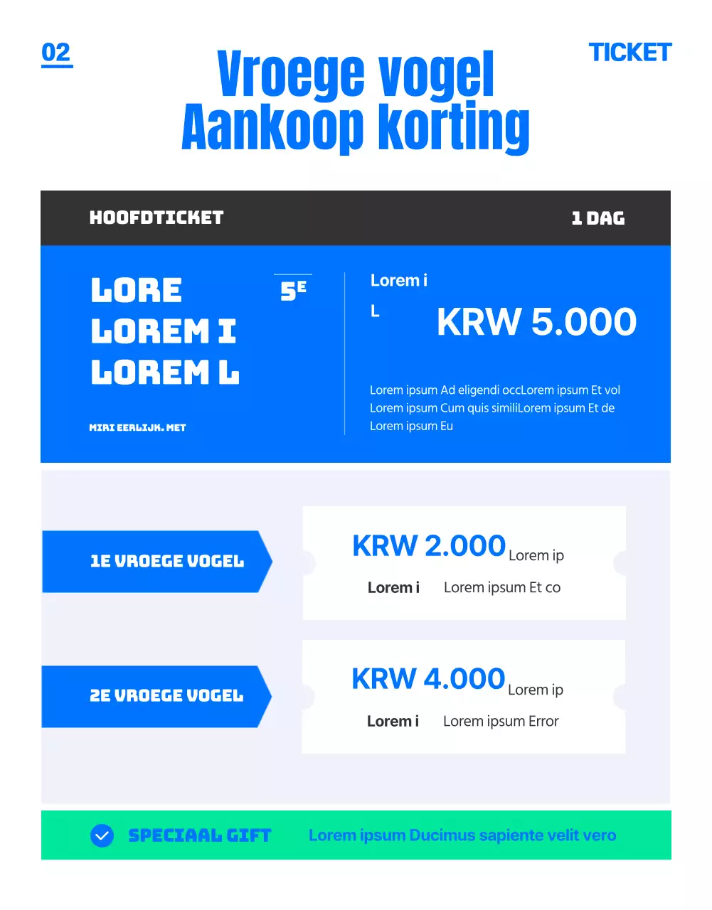 Een blauw gekleurde, trendy en jonge toelatingsbeurs voor universiteiten (detailpagina)