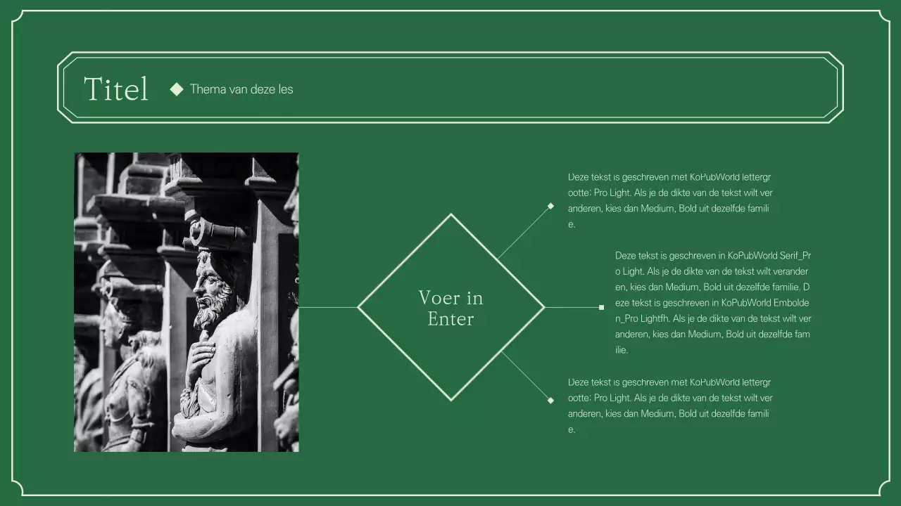 Groen en ivoor geschiedenis onderwijs ruitjes infographic