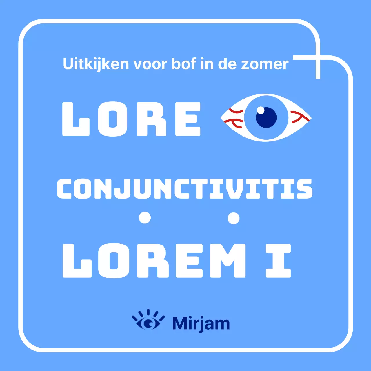 Nette conjunctivitis in lichtblauw en wit CardNews
