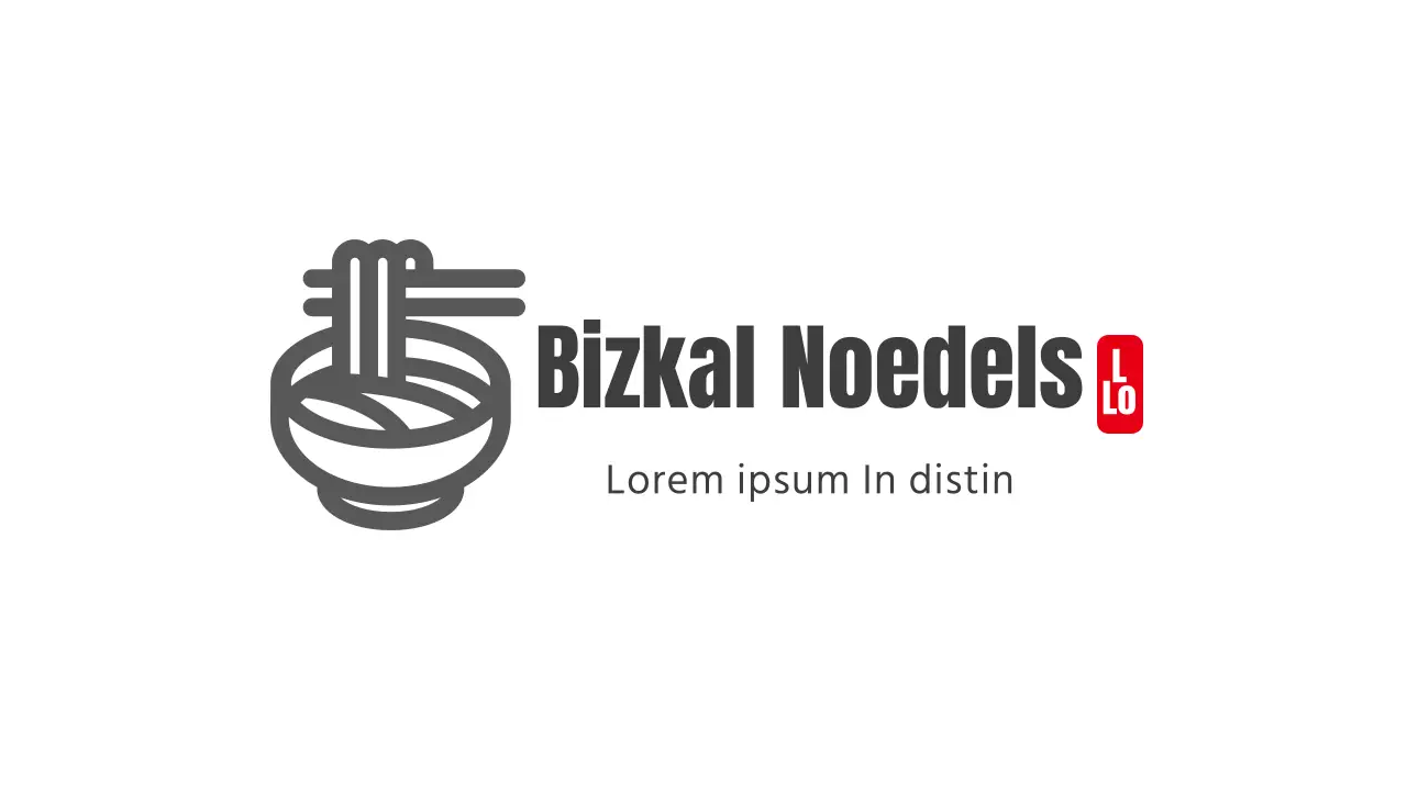 grijs rood illustratie logo noodle visitekaartje