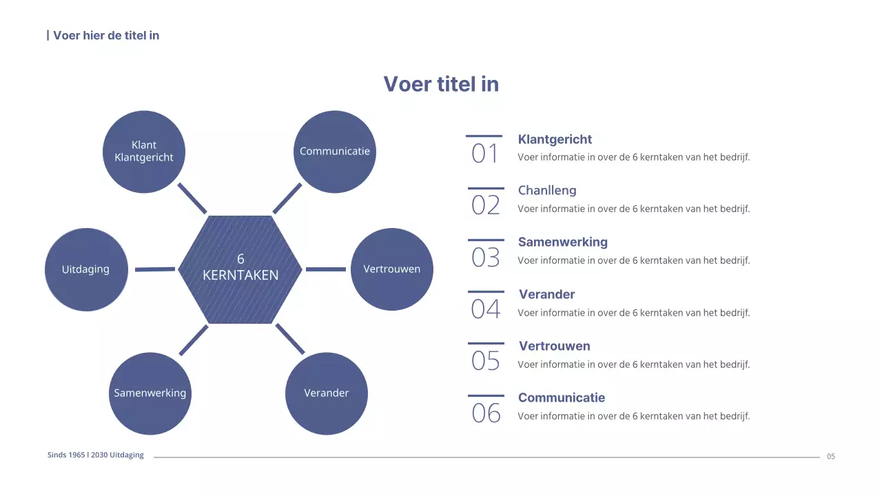 Een eenvoudig ondernemingsplan in marinetinten