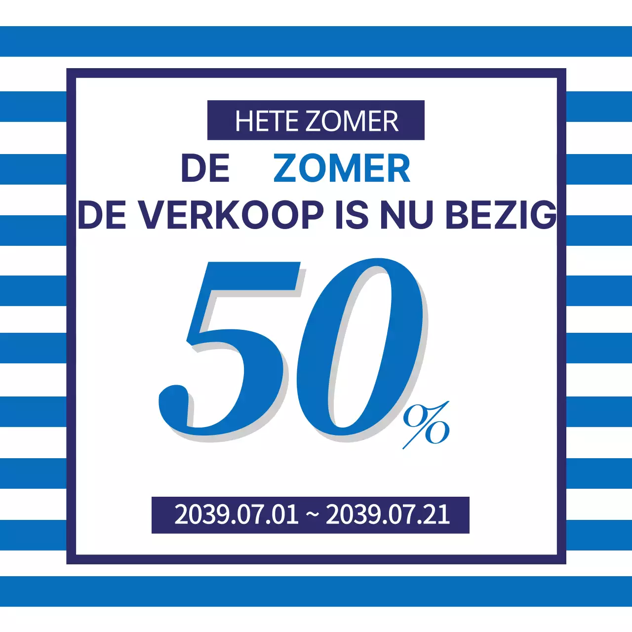 Blue Stripe Zomer Hete Zomer Uitverkoop