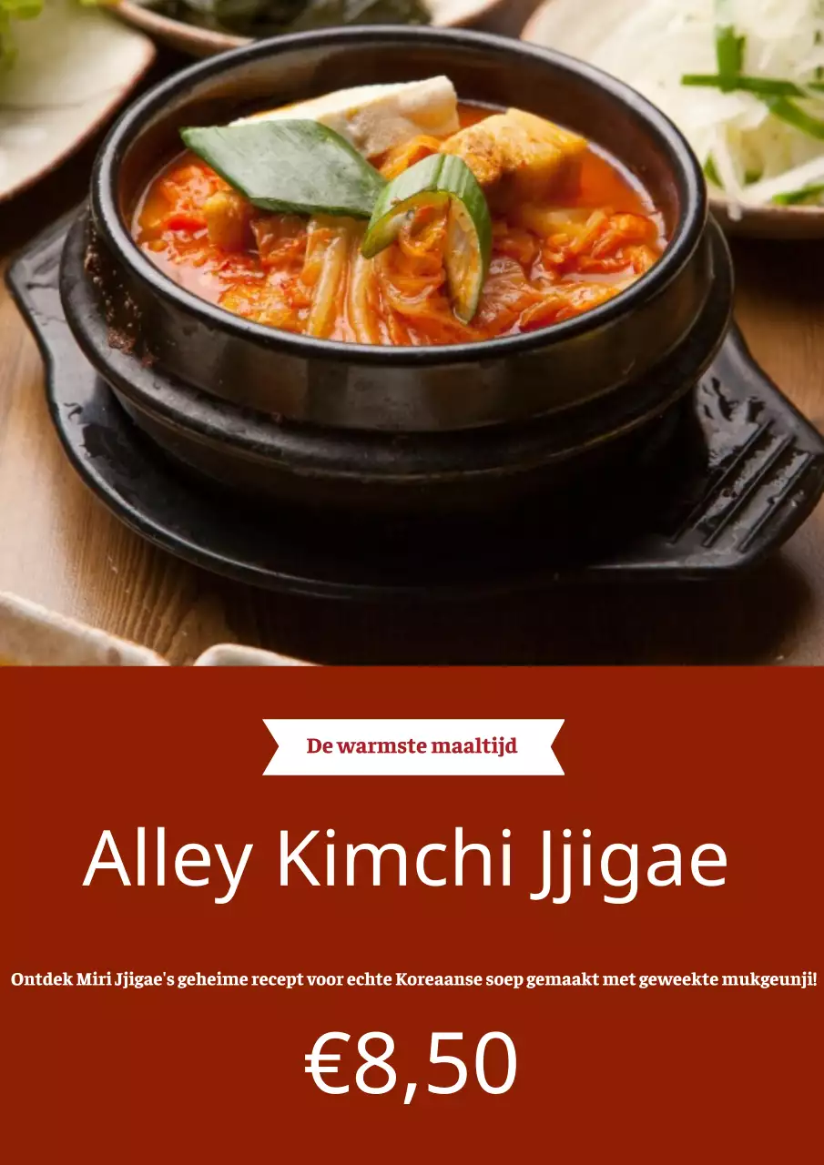 Ramen menu voedsel in rood