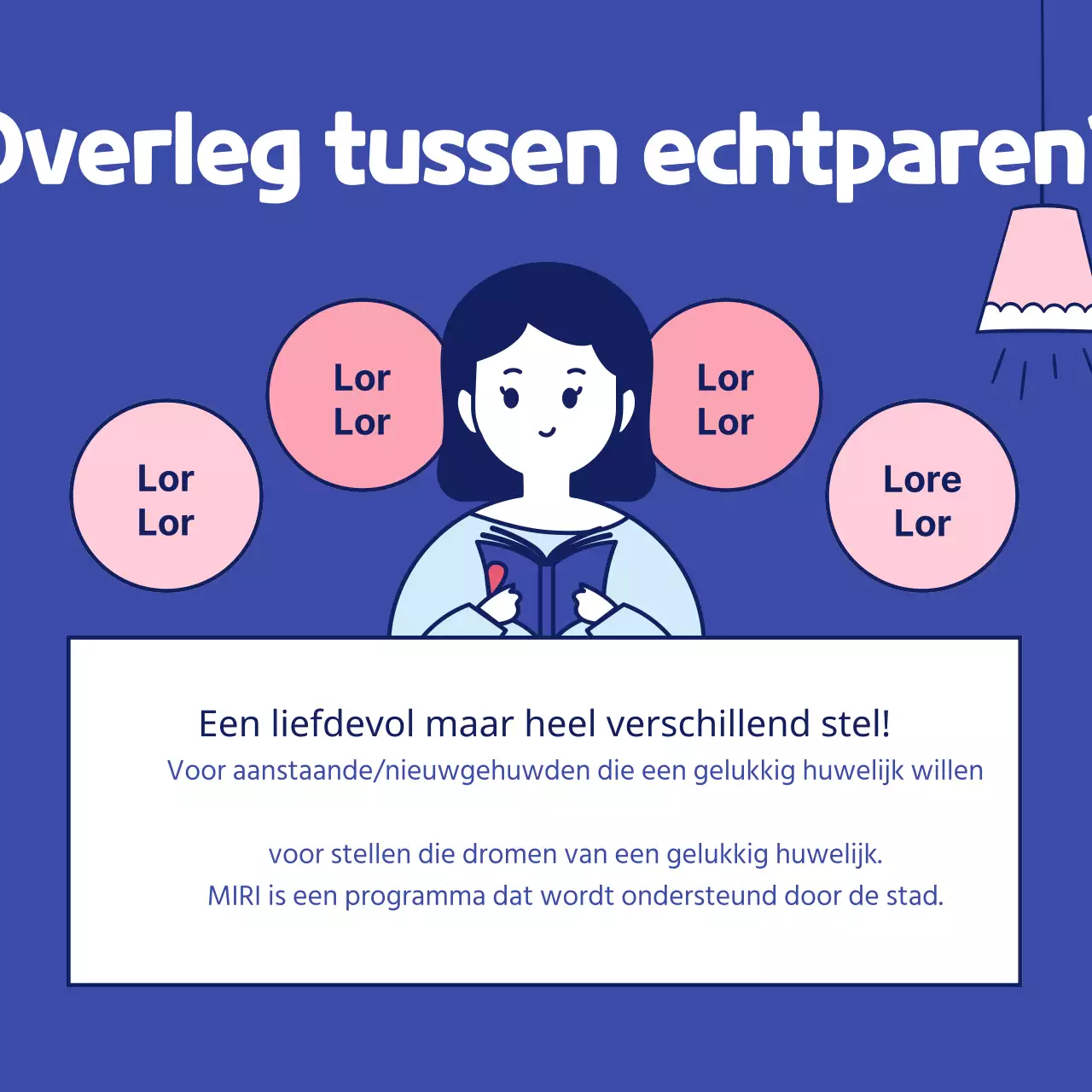 Eenvoudige en schattige illustratie in roze en navy Familiemaand Huwelijksreis Huwelijksreis Medisch Psychologie Psychiatrie Consultancy Programma