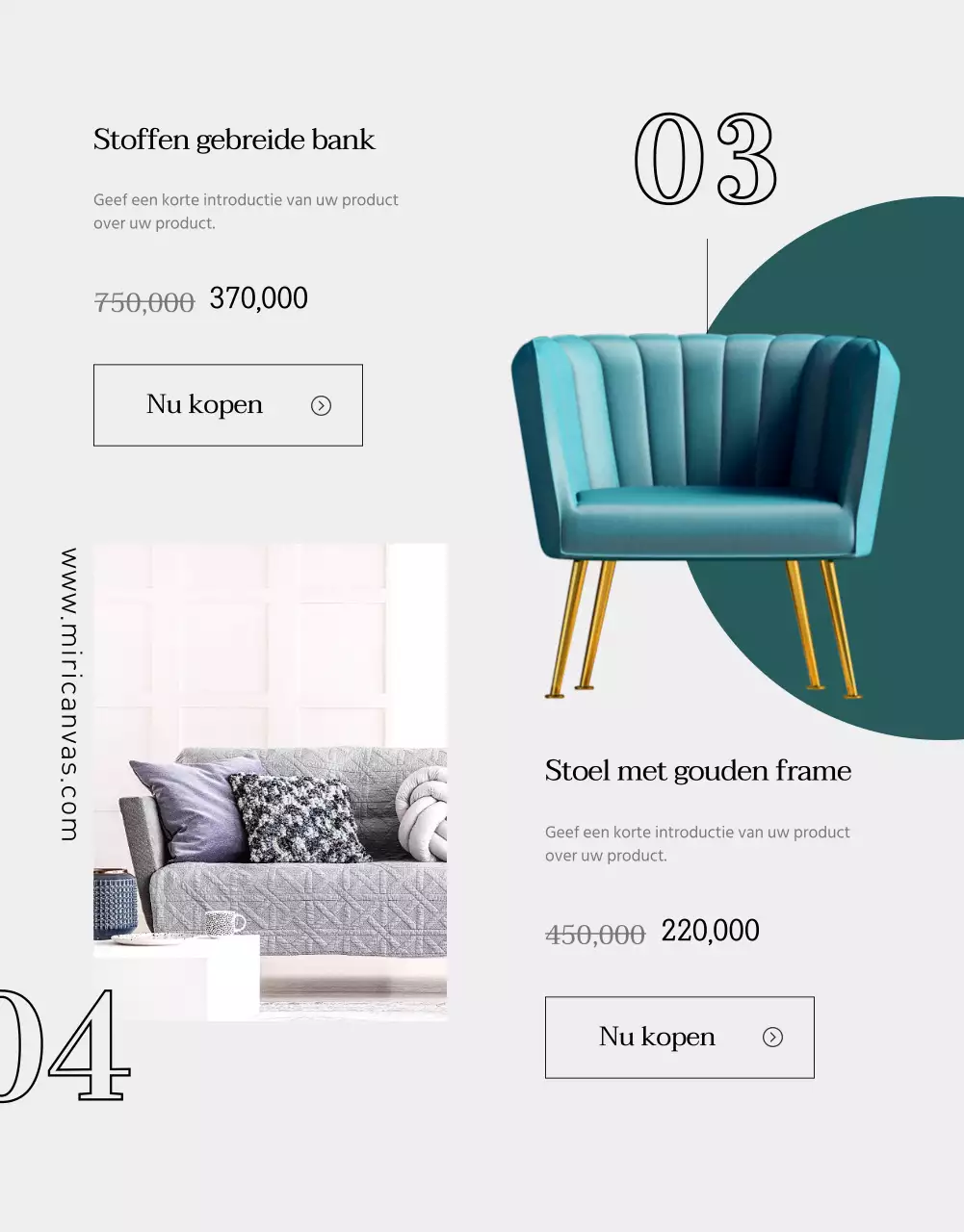 Turquoise, moderne en schone opgeknapte meubels voor de helft van de prijsaanbieding