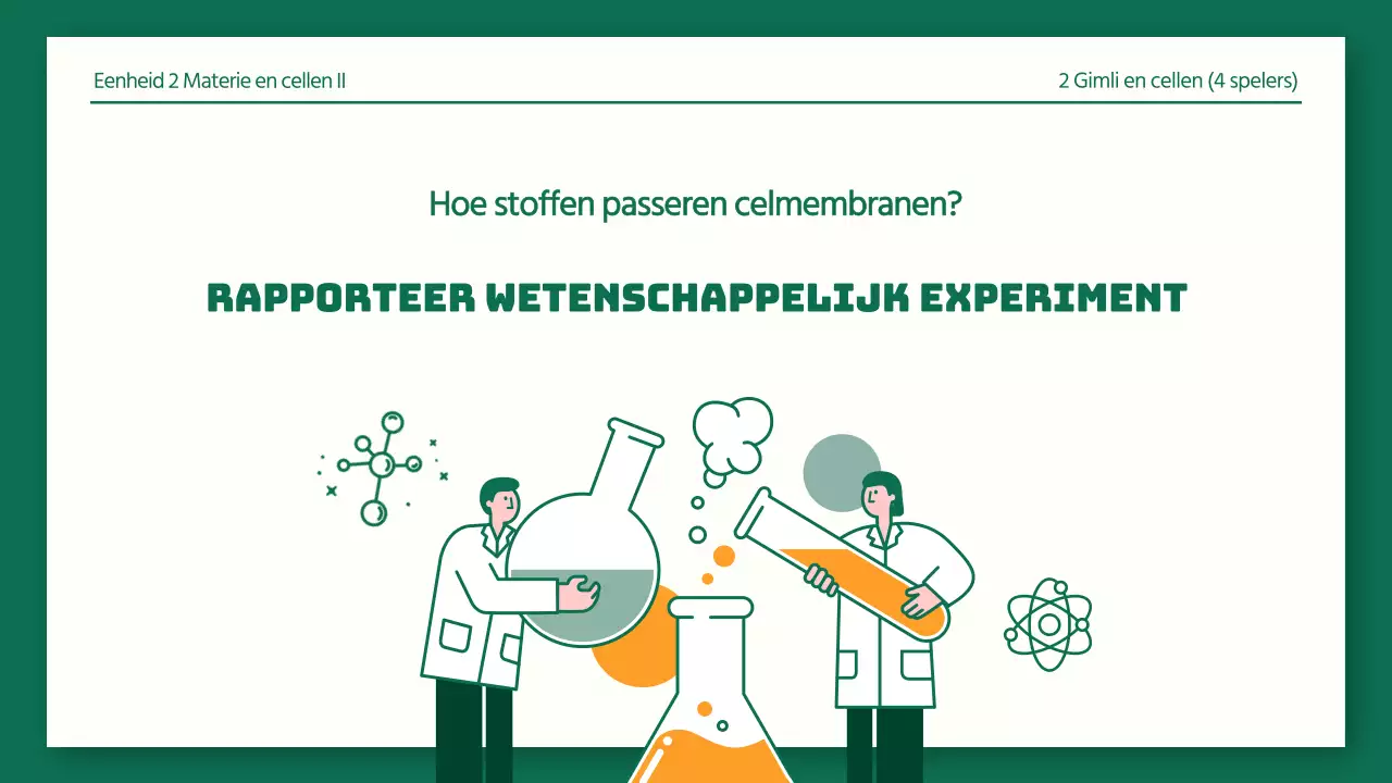 Nette wetenschappelijke labrapporten in groen en oranje