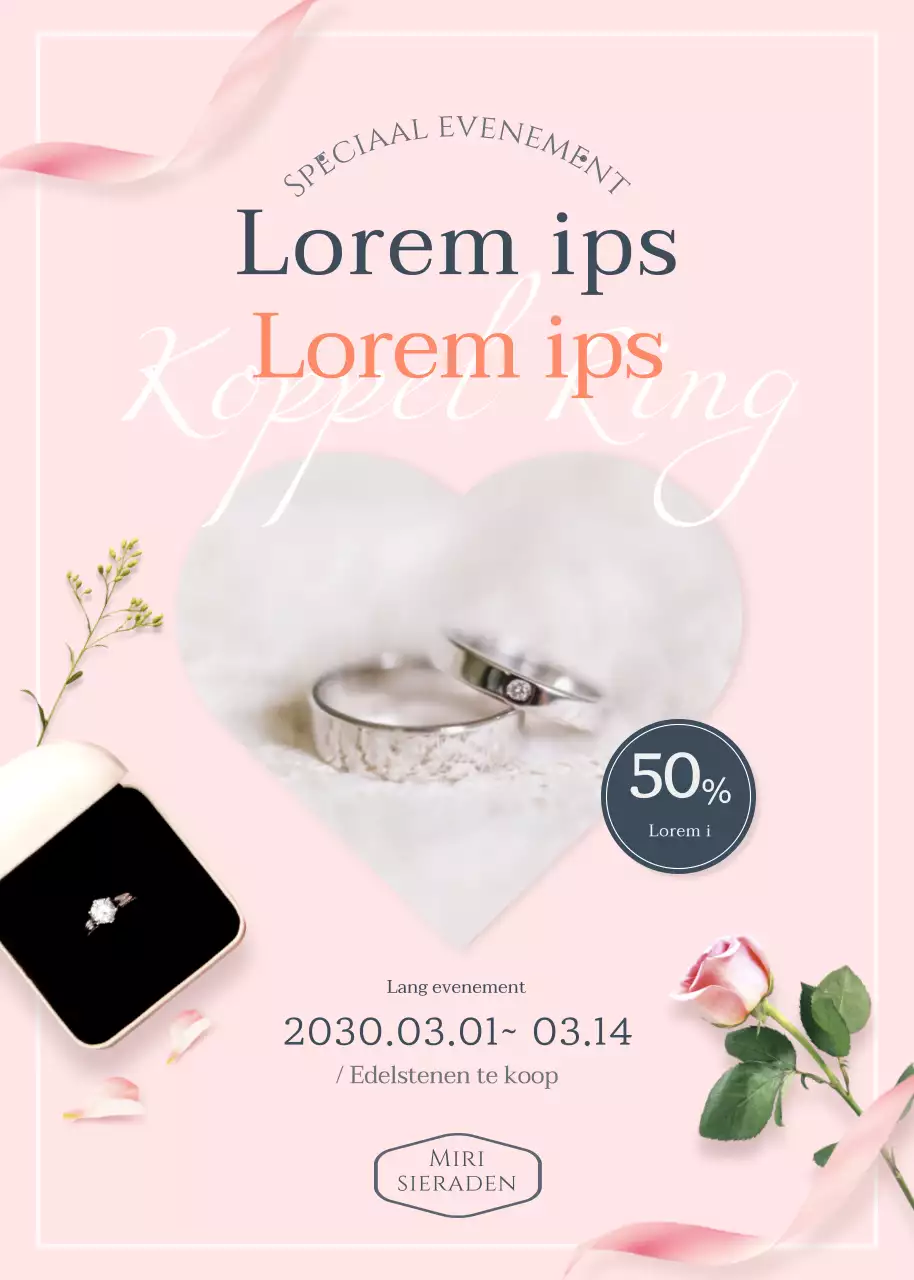 Een romantisch evenement op witte dag in roze