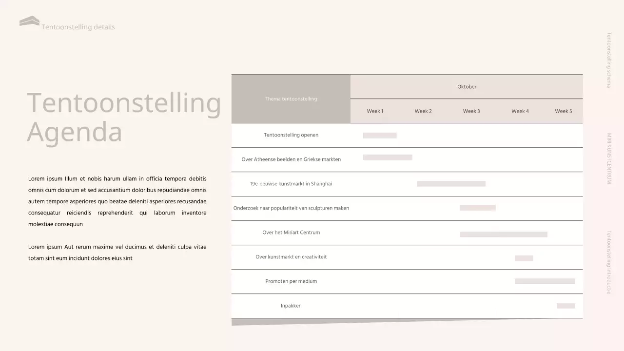 Een inleiding tot een luxueuze zwart-beige museumtentoonstelling