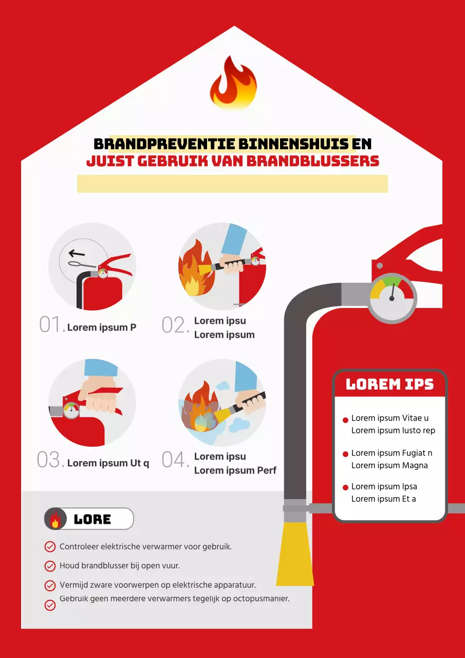 Een eenvoudige handleiding voor het gebruik van een rode brandblusser