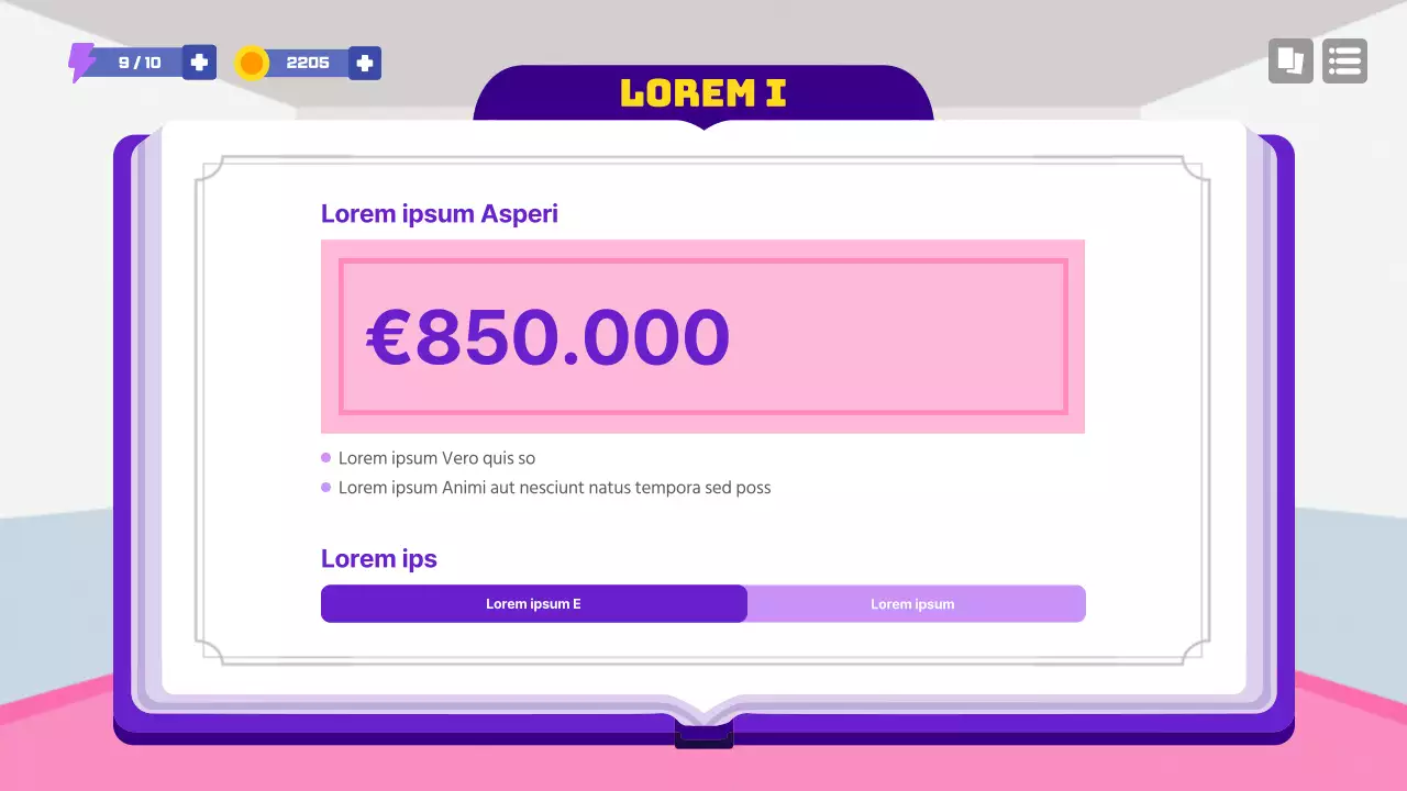 Conceptvoorstel voor schoolgame in paars