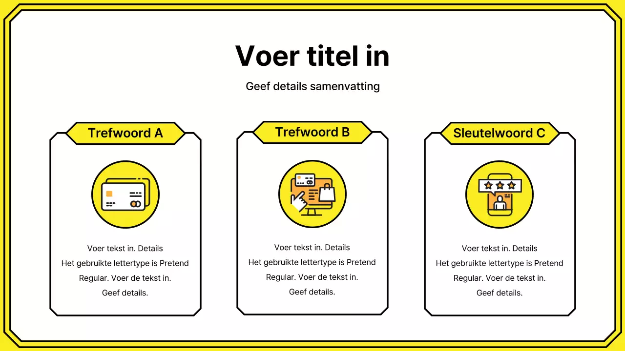 Markeer trefwoorden in een eenvoudige lijnstijl in geel en mint