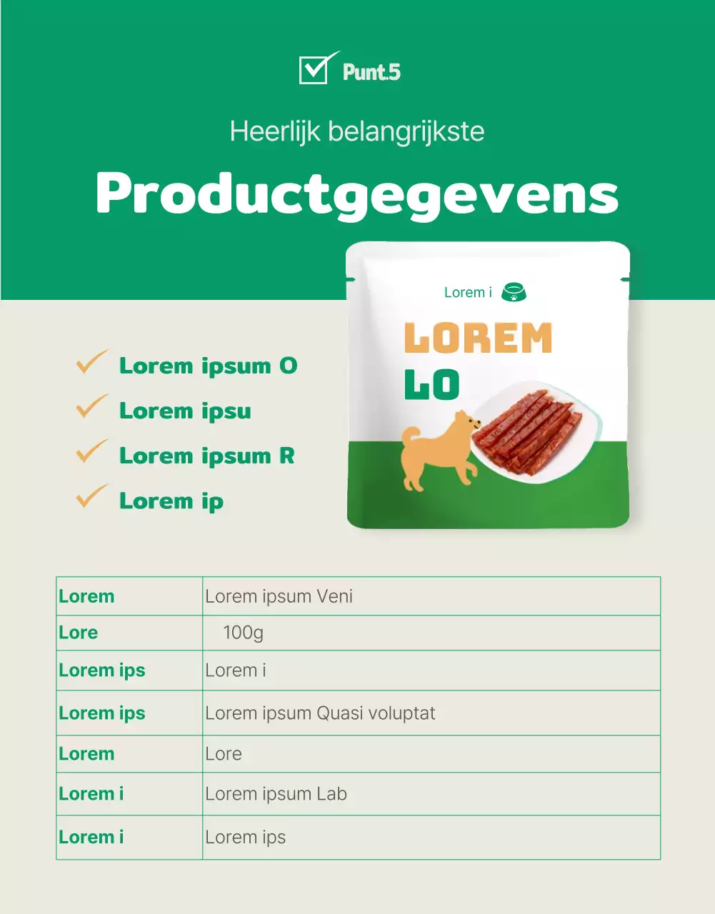 Schattige blauwe en groene hondensnacks detailpagina