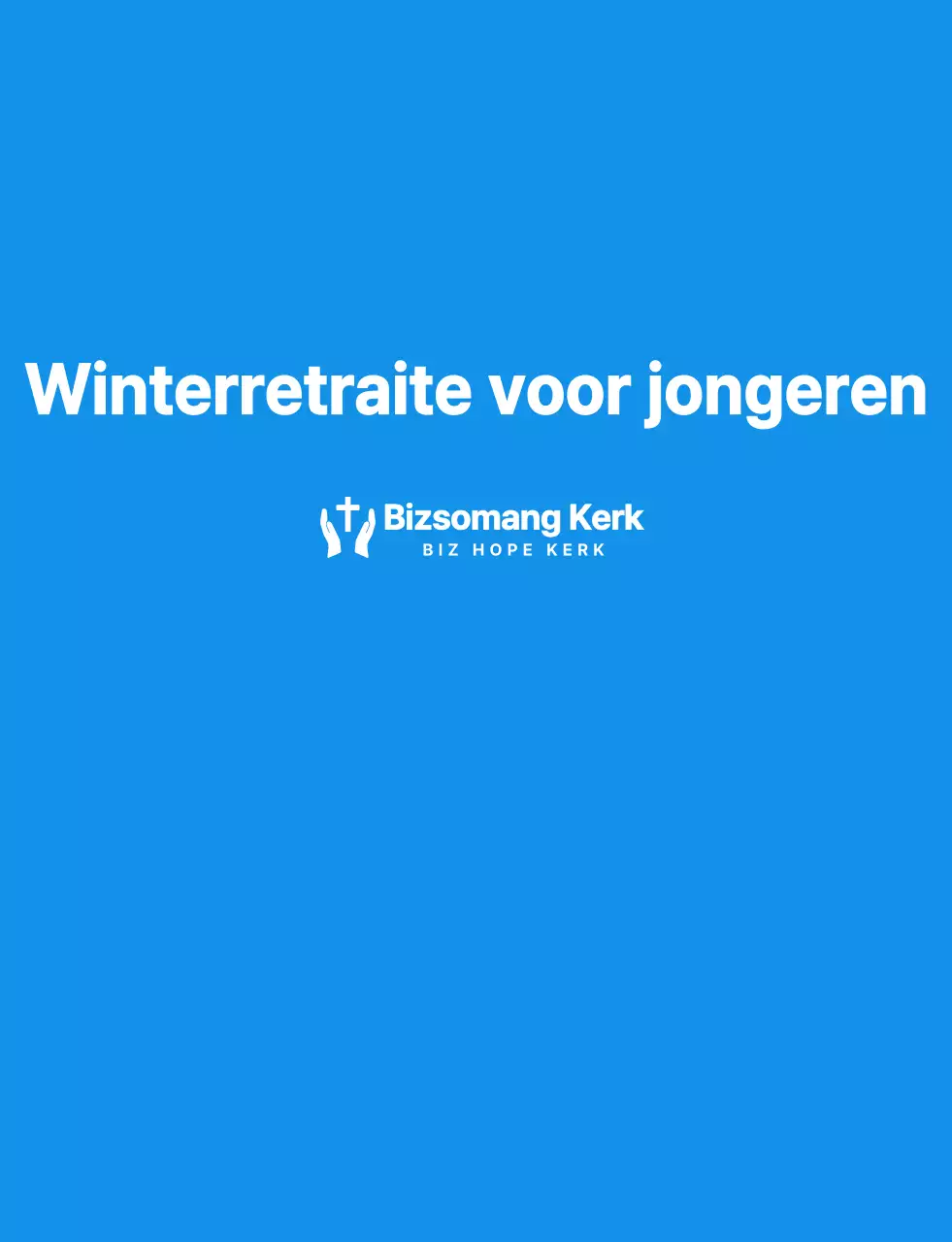 Eenvoudig, schoon logo stijl kerk winter retraite team t-shirt in blauw en wit