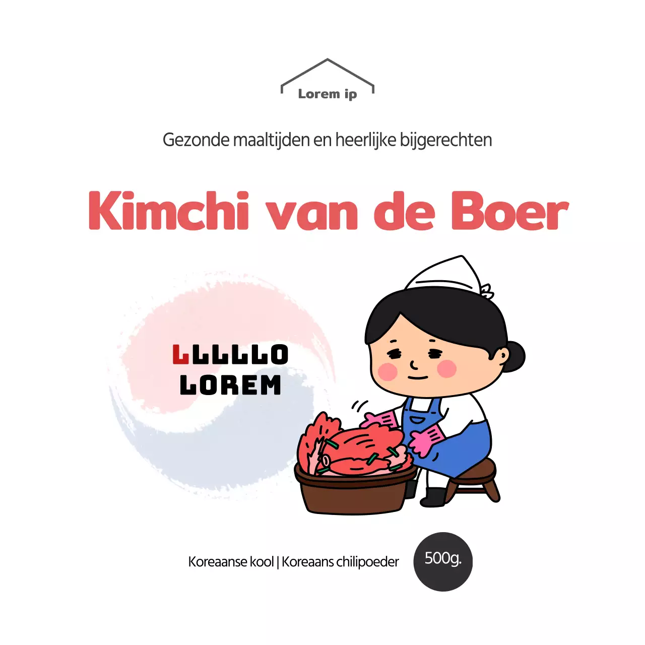 Rode illustratie eenvoudige vierkante delicatessensticker