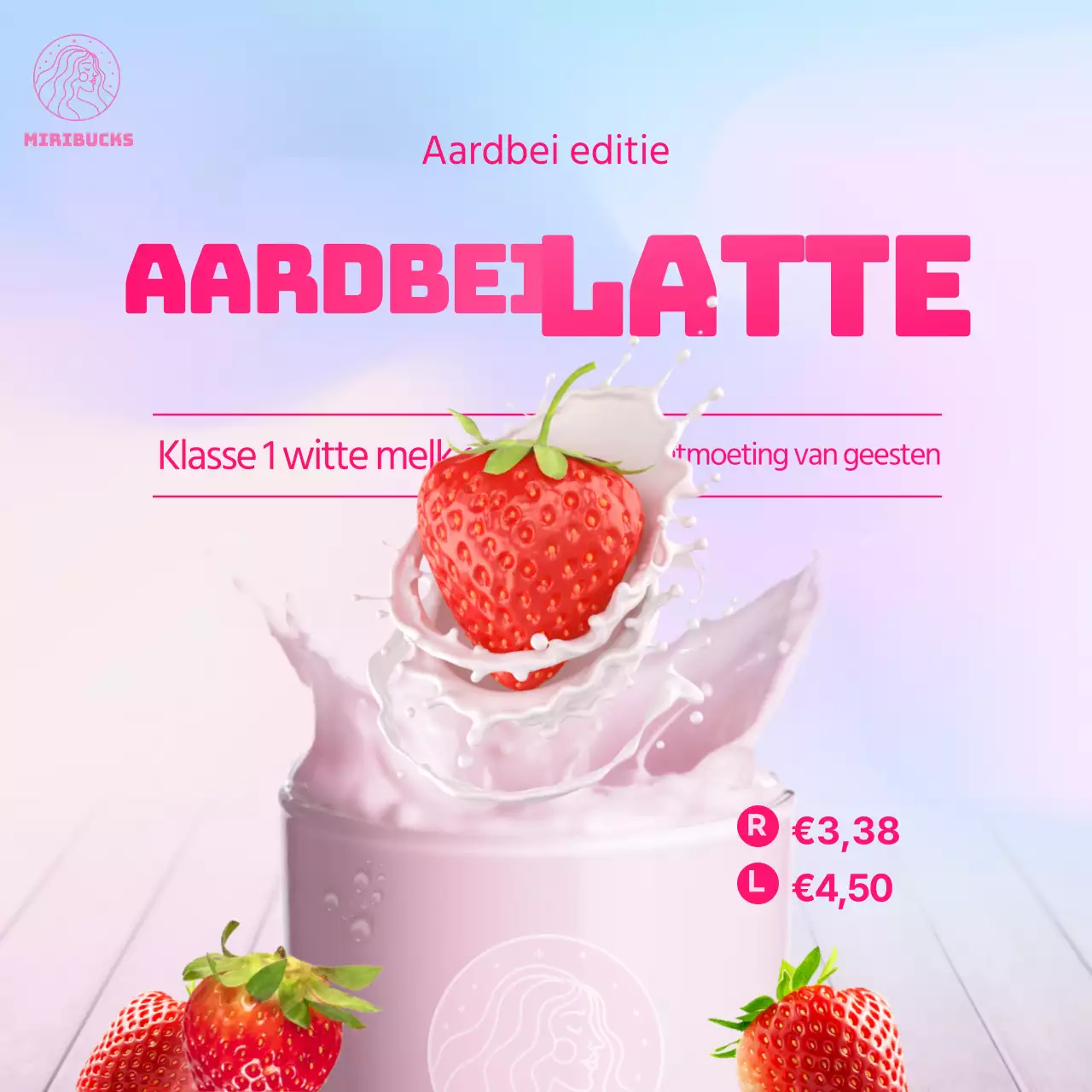 Suikerspin feel achtergrond Heerlijk gevoel van een levende aardbei latte beeld