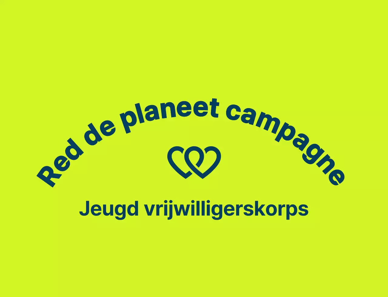 Schoon vrijwilligerssymbool logostijl in lichtgroen en marineblauw voor wereldwijde milieu campagne organisaties