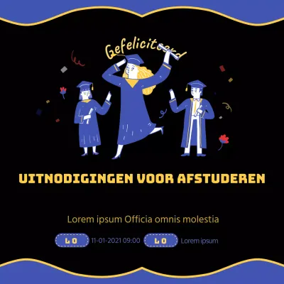 Blauw en geel uitnodigingsthema