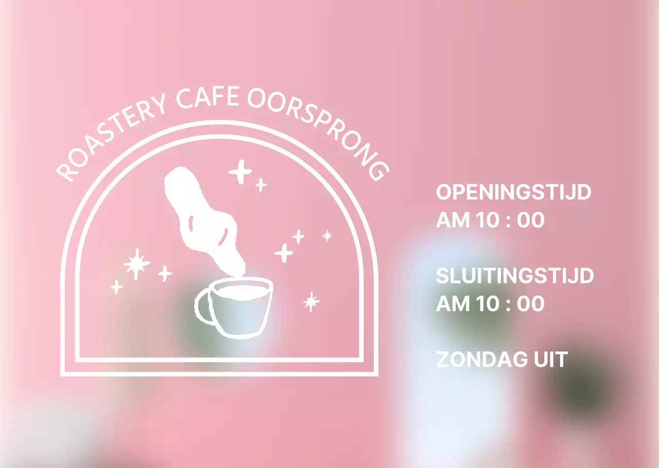 Wit café logo Openingstijden transparante poster voor café