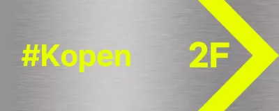 Eenvoudige plaatsnaamborden met felgele winkelbenamingen en illustraties van vormen