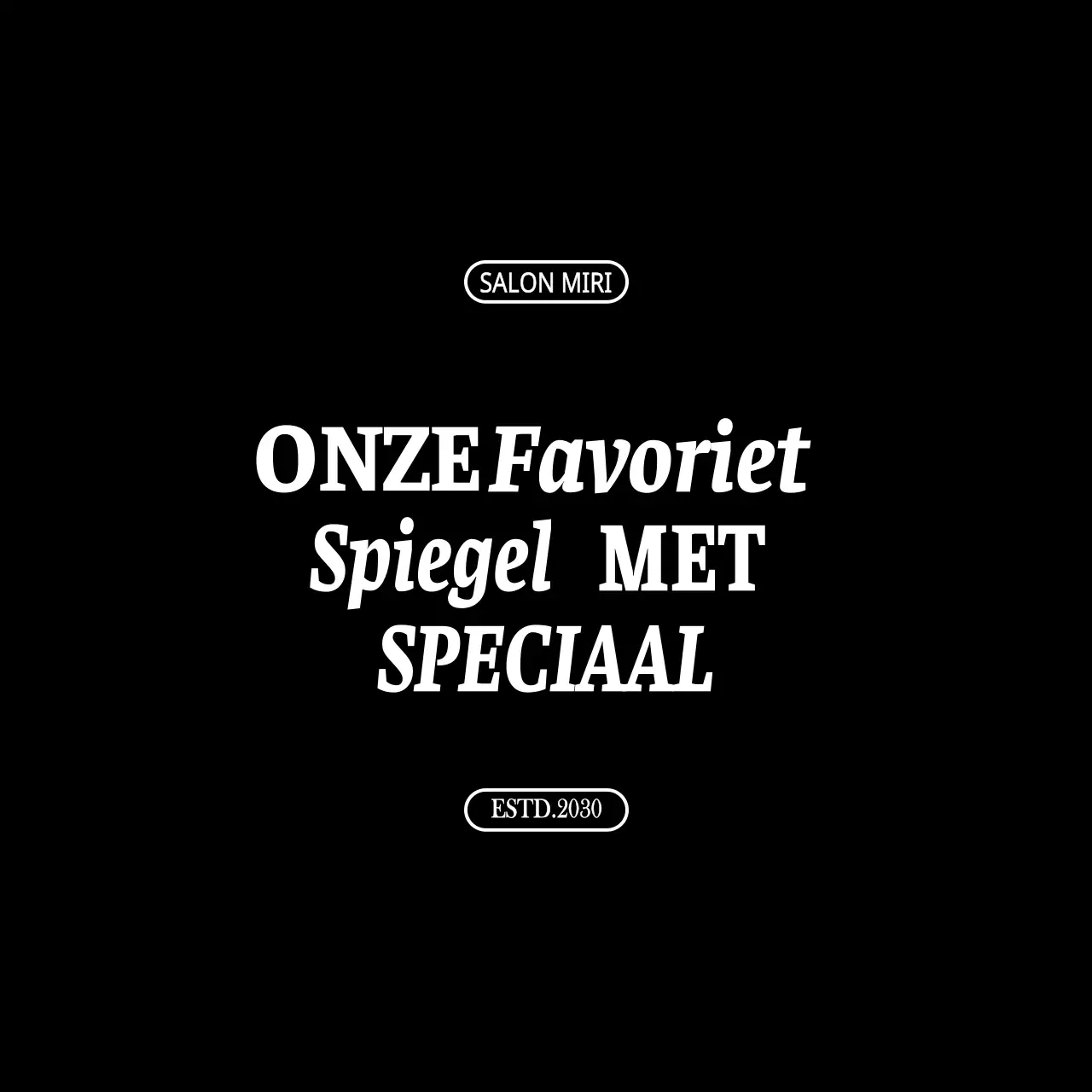 Eenvoudige, strakke lettertypecombinaties in zwart en wit voor promoties en merchandise in schoonheidsinstituten