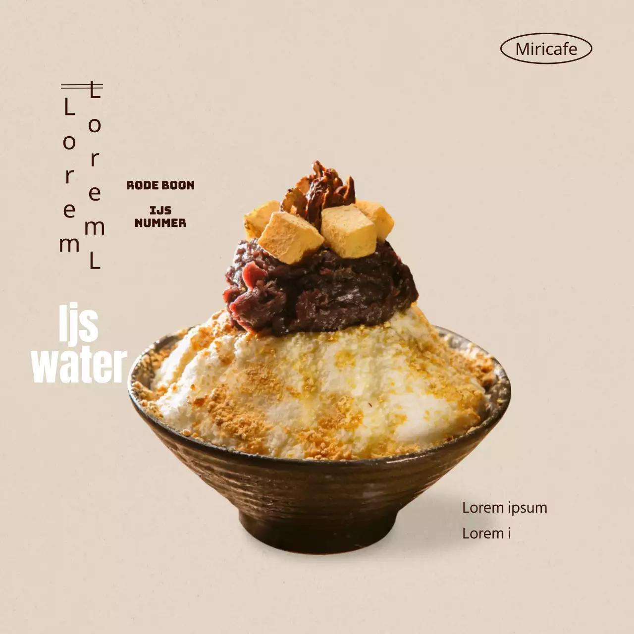 Introductie van een beige, schoon zomermenu voor cafés