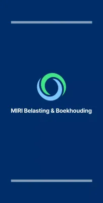 Marineblauwe kantoorbalsa met het logo en de naam van het belasting- en boekhoudkantoor.