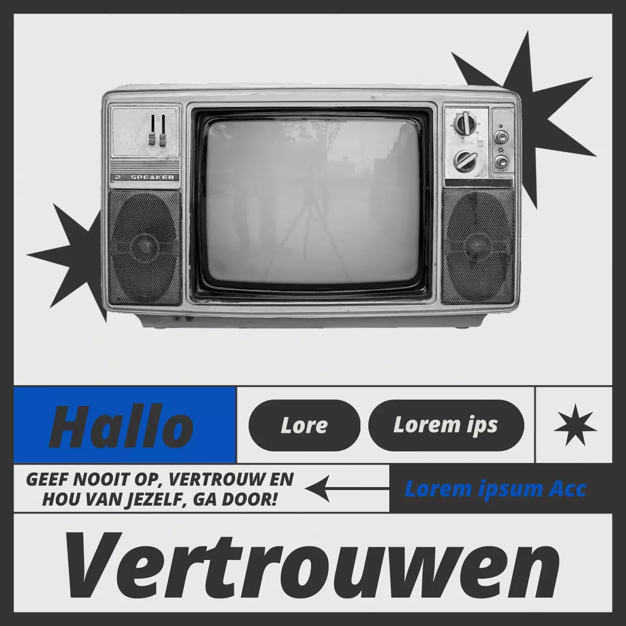 Een hip concept layout bundelpakket in blauw en zwart