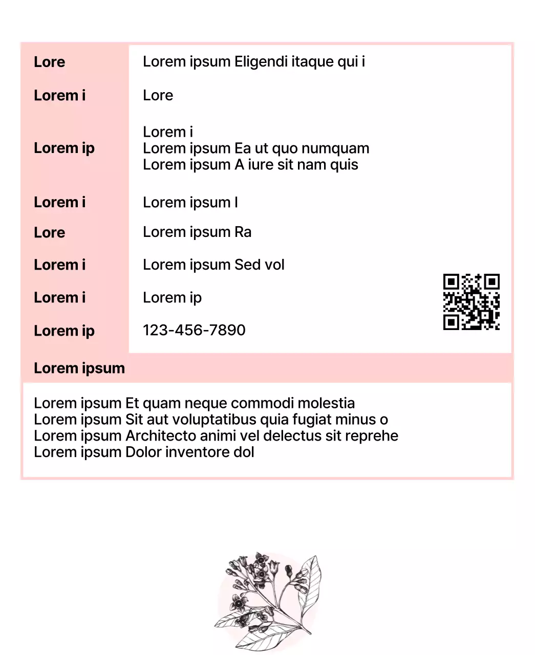 Luxe theezakjes met schetsillustraties van planten en bessen in pastelroze en lichtblauw