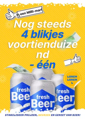 Een verfrissende geel-witte evenementpagina met bierreclame