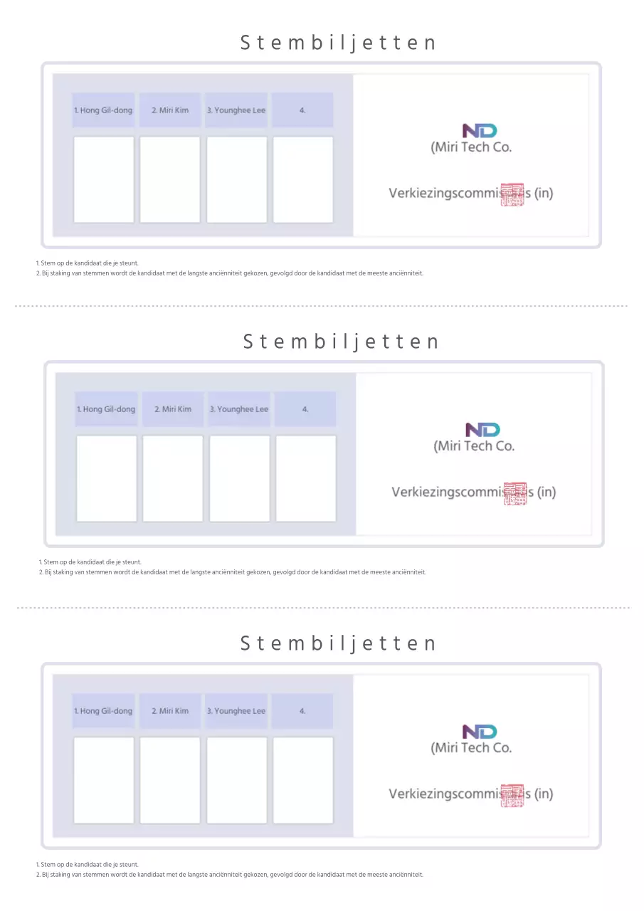 Mauve Schoon Zakelijk Document Sjabloon Stembiljet