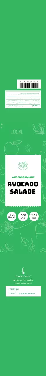 Green clean salade voedsel feiten etiket