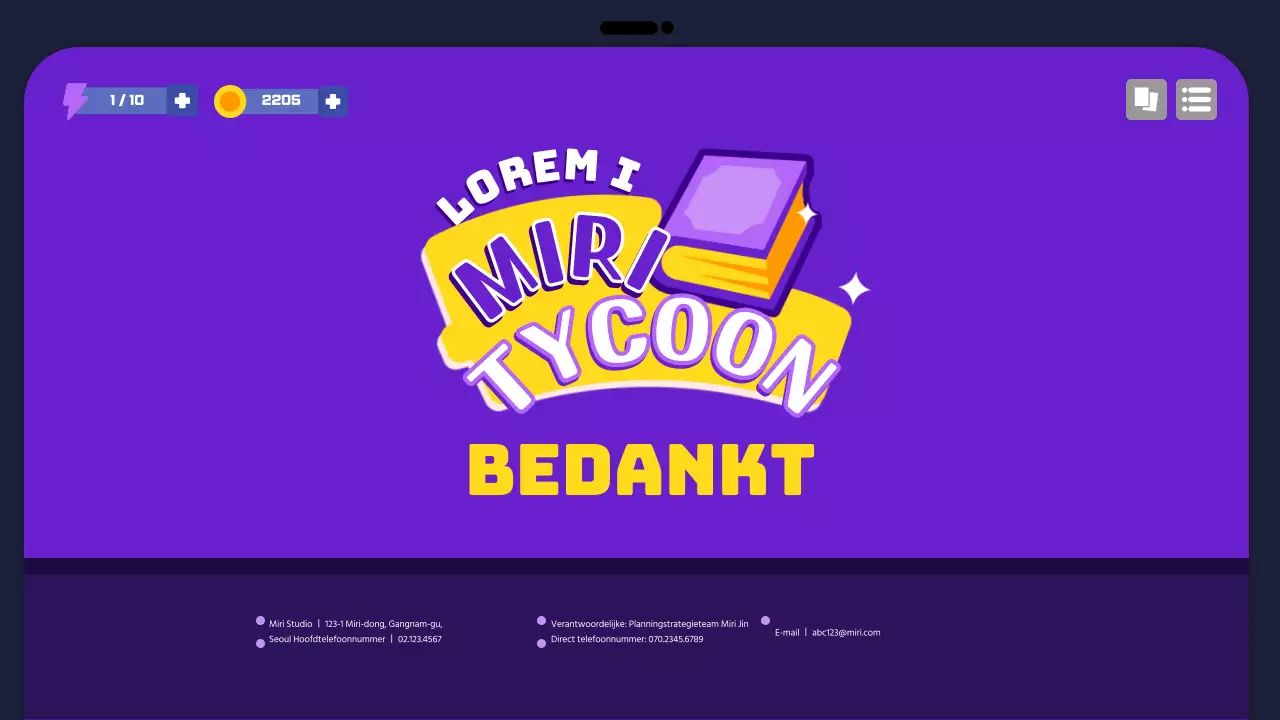 Conceptvoorstel voor schoolgame in paars