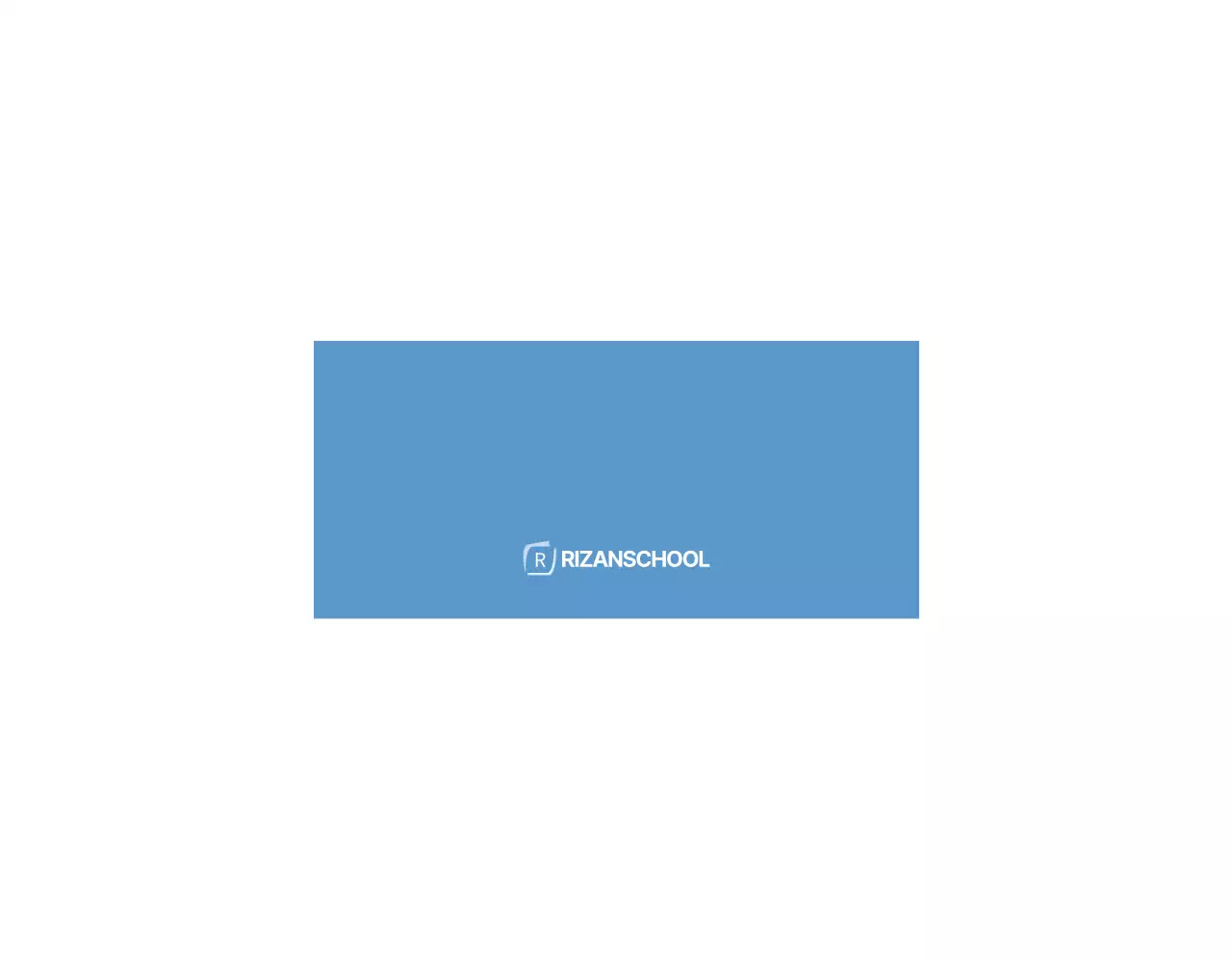 Eenvoudige lichtblauwe tekst en afbeeldingen om de Lizian School academie te promoten.