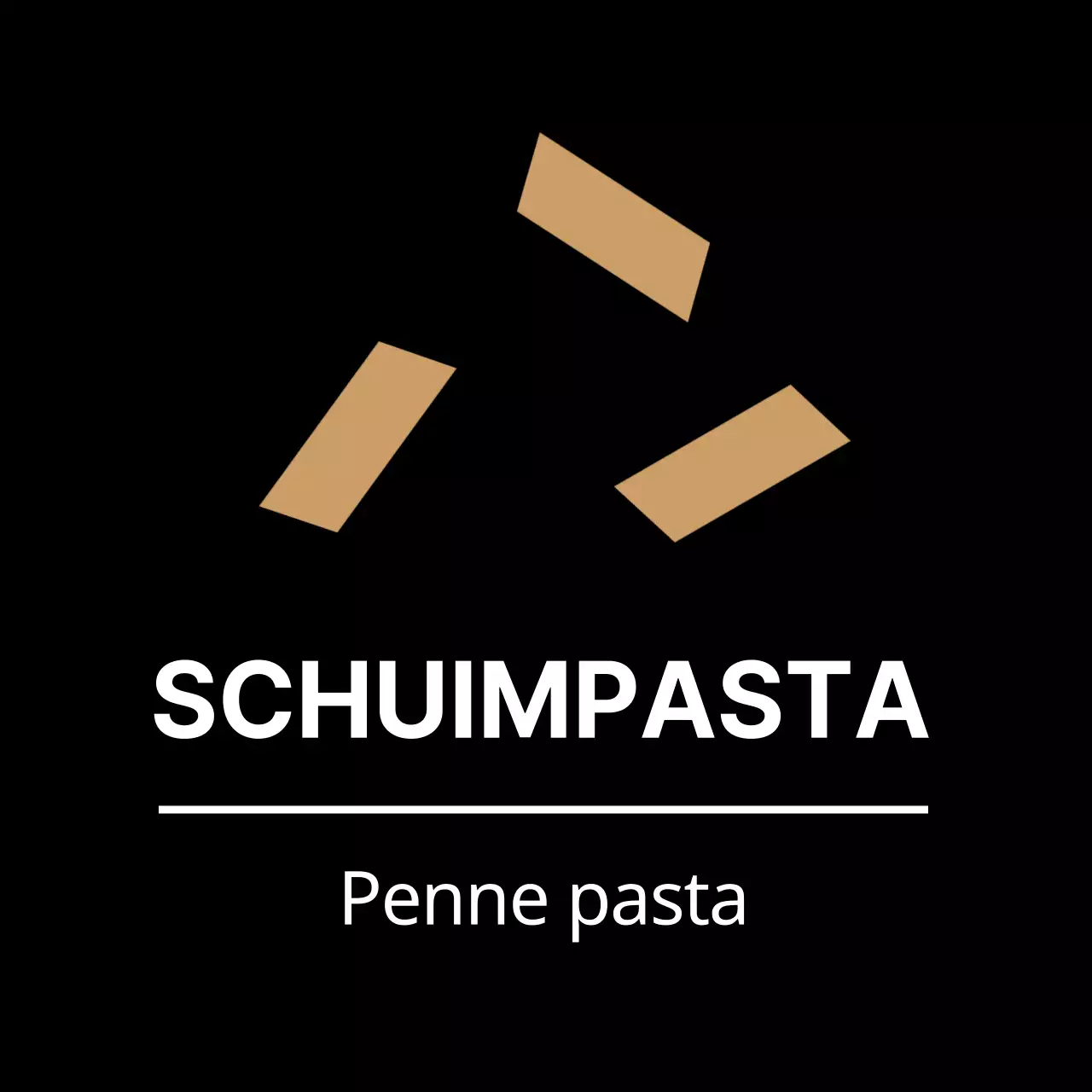 Zwarte eenvoudige penne pasta sticker voor bijgerecht labels