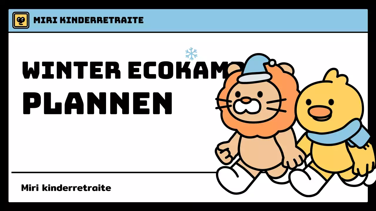 Winterkamp voor kinderen met een schattige stijl in lichtblauw en groen