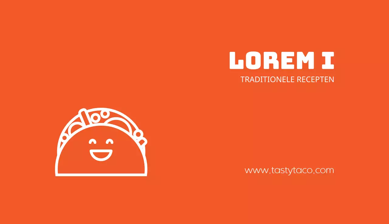 Schattige eenvoudige restaurant taco met oranje illustratie