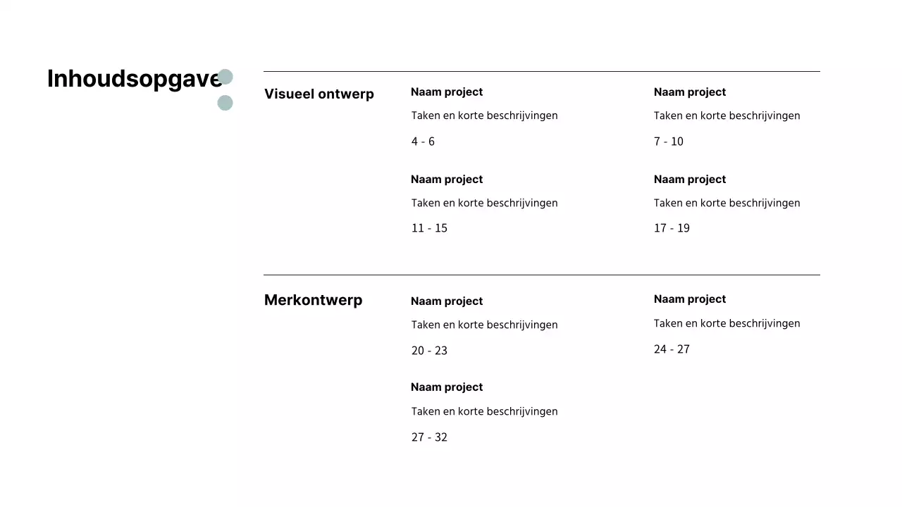 Portfolio met een frisse lay-out